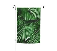 Joli drapeau vert de feuilles de palmier imprimées pour toutes les occasions pour jardin, toutes saisons, décoration de cour pour patios