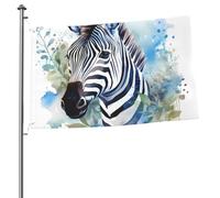 Joli drapeau zèbre à l'aquarelle - 60 x 90 cm - Double face en polyester - Résistant à la décoloration - Léger - Pour cour, balcon, pelouse, fête, décoration extérieure