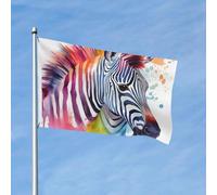 Joli drapeau zébré coloré de 0,9 x 1,5 m avec œillets pour printemps, été, automne, hiver, extérieur et intérieur, drapeau de jardin double face pour décorations de cour