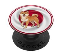 Joli drôle Ainu-Ken Hokkaido Chien Japon Drapeau PopSockets PopGrip Adhésif