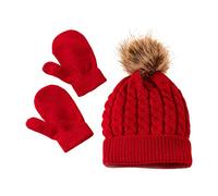 Joli ensemble bonnet et gants tricotés pour bébé avec une adorable boule pour garder votre bébé bien chaud et élégant tout long de l ' hiver