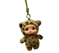 Joli ensemble de porte-clés en peluche avec des visages en vinyle expressifs, différents styles pour personnaliser vos effets personnels, joli porte-clés en forme d ' animal