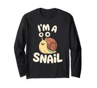 Joli escargot de dessin animé avec texte amusant Manche Longue