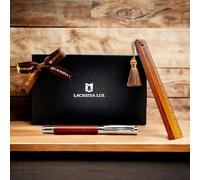 Joli Et Élégant Stylo Roller En Bois De Rose Avec Ensemble Règle/Marque-Page,Stylo Roller De Luxe,Cadeau Pour Femme,Homme
