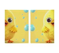 Joli étui de passeport de voyage en forme de poulet jaune avec emplacements pour cartes de crédit et fente pour carte d'embarquement pour voyage, carte d'identité familiale (20,3 x 13,7 cm)