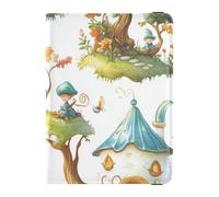 Joli étui de passeport en cuir pour homme de voyage - Étui de protection pour vaccins - Organiseur de documents - Accessoires pour homme - Léger, mignon dessin animé petits cottages, 1 size
