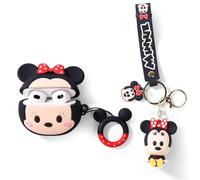 Joli étui pour AirPods 3e génération, avec poupée et porte-clés anti-perte, coque en silicone XMBYGY résistante aux chocs avec kits pour garçons et filles (MinnieFace)