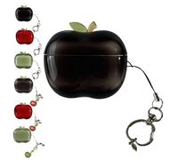 Joli étui transparent en forme de fruit noir transparent en TPU souple compatible avec Airpods Pro1 génération, charmante coque d'écouteurs avec joli pendentif, résistante aux chocs et à la poussière