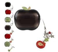 Joli étui transparent en forme de fruit noir transparent en TPU souple compatible avec Airpods Pro2 Génération - Charmante coque avec joli pendentif, résistante aux chocs et à la poussière