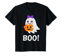 Joli fantôme de Fille Boo avec Jolie Lanterne Citrouille T-Shirt