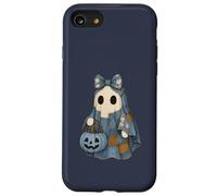 Joli fantôme Patchwork dans Une Robe en Jean avec Panier Citrouille Coque pour iPhone SE (2020) / 7/8