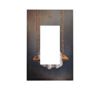 Joli fantôme sur une vieille balançoire en bois - Plaque murale à bascule unique - Décoration pour la maison, la cuisine, la salle de bain