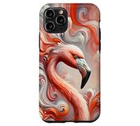 Joli flamant rose comme œuvre d'art colorée et abstraite Coque pour iPhone 11 Pro
