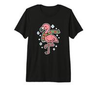 Joli Flamant Rose d'hiver avec écharpe T-Shirt Haut de Gamme