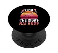 Joli Flamant Rose trouver Le Bon Coucher de Soleil balange PopSockets PopGrip Adhésif