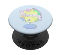 Joli Globe d'aventure Pastel au Design esthétique de Voyage PopSockets PopGrip Adhésif