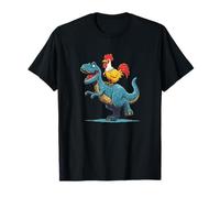 Joli Grand Dinosaure avec Poulet Amusant T-Shirt