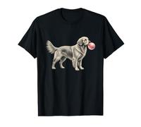 Joli graphisme Golden Retriever Pink Bubble Gum pour Amoureux des Chiens T-Shirt Graphique avec Valeur