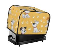 Joli grille-pain pour chien 2 tranches - Motif empreintes de pattes - Confortable - Avec poche - Résistant aux taches et à la poussière - Protection pour petits appareils électroménagers