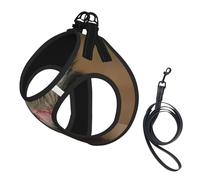 Joli harnais pour chien imprimé autruche, 2 boucles, gilet pour chien, clip avant anti-tirage, pour chiens de petite et moyenne taille