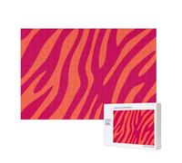 Joli imprimé Animal Rose Orange zèbre léopard,Puzzle Familial en Bois de 300 pièces pour Adultes et Adolescents, décoration d'intérieur
