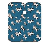 Joli Imprimé Animal Vache Bleu Marine Cape De Cheveux Imperméable Cape De Coupe Antistatique Robe De Coiffure Pour Coiffeurs Barber Salon 140X168Cm