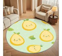 Joli Imprimé Avocat Tapis Rond 180 cm Intérieur & Extérieur Doux Antidérapant Lavable en Machine, Vert Sauge Tapis Décoratif de Style Moderne pour Salon Chambre Salle à Manger