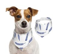 Joli imprimé de Plumes,Bandanas pour Chien, écharpe en Coton, Bavoirs réglables pour Animaux de Compagnie,M