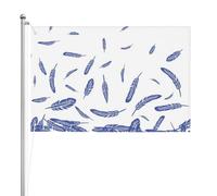 Joli imprimé de plumes,Drapeau de jardin, bannière décorative, drapeau double face, 2 x 3 pieds, pour extérieur et intérieur