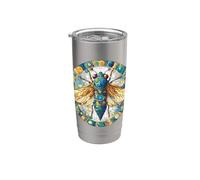 Joli insecte cigale bleue Gobelet isotherme en acier inoxydable double paroi