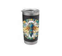 Joli insecte cigale bleue Gobelet isotherme en acier inoxydable double paroi
