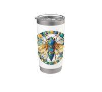 Joli insecte cigale bleue Gobelet isotherme en acier inoxydable double paroi