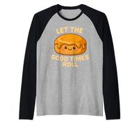 Joli jeu de mots « Let the Good Times Roll » en forme de petit pain au miel Manche Raglan