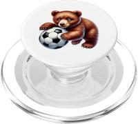 Joli Jeune Ours Jouant au Ballon de Football PopSockets PopGrip pour MagSafe
