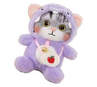 Joli Jouet en Peluche Chat Peluche Poupée en avec Cloche pour Anniversaire d'enfants, Jouet en Chat Doux et Mignon pour L'ennui et la Solitude (#15)