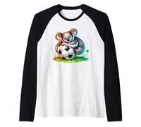 Joli Koala étreignant Ballon de Football Dessin animé Manche Raglan