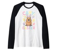 Joli Lapin Capybara Happy Easter Pastel Eggs Kids Manche Raglan