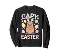 Joli Lapin Capybara Happy Easter Pastel Eggs Kids Sweatshirt