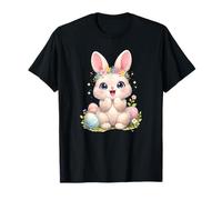 Joli Lapin de Pâques Floral Couronne œufs Pastel Printemps T-Shirt