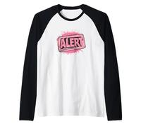 Joli Logo d'alerte Rose Manche Raglan