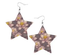 Joli Lotus Boucle D'Oreille Tendance Boucles D'Oreilles Double Face Pendantes En Cuir Pour Quotidien Femme Décorations