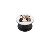 Joli Mariage Chat et Ours Photographe Jeunes mariés PopSockets PopGrip Adhésif