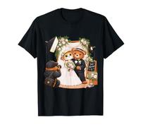 Joli Mariage Chat et Ours Photographe Jeunes mariés T-Shirt