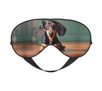 Joli masque de sommeil à imprimé teckel pour homme et femme - Confortable - Pour les voyages, la sieste et le sommeil