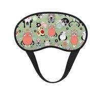 Joli masque de sommeil avec chats de dessin animé, masque de sommeil occultant confortable pour voyage, yoga, couverture douce des yeux