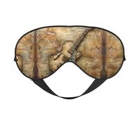 Joli masque de sommeil avec imprimé guitare - Masque de sommeil pour les yeux - Pour homme et femme - Pour voyage, sommeil et relaxation