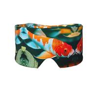 Joli masque de sommeil avec imprimé poisson koï - Bandeau réglable pour le yoga et les voyages, garde au chaud et confortable