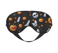 Joli masque de sommeil avec motif d'Halloween, masque doux pour les yeux avec sangle réglable pour dormir, voyager et se détendre