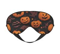 Joli masque de sommeil avec motif d'Halloween, masque doux pour les yeux avec sangle réglable pour dormir, voyager et se détendre