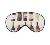 Joli masque de sommeil en forme de bouteille de vin avec sangle réglable, confortable et doux pour bloquer la lumière, léger et respirant pour homme et femme
